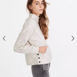 Madewell Donegal Mockneck Side-Button Sweatshirt, size M